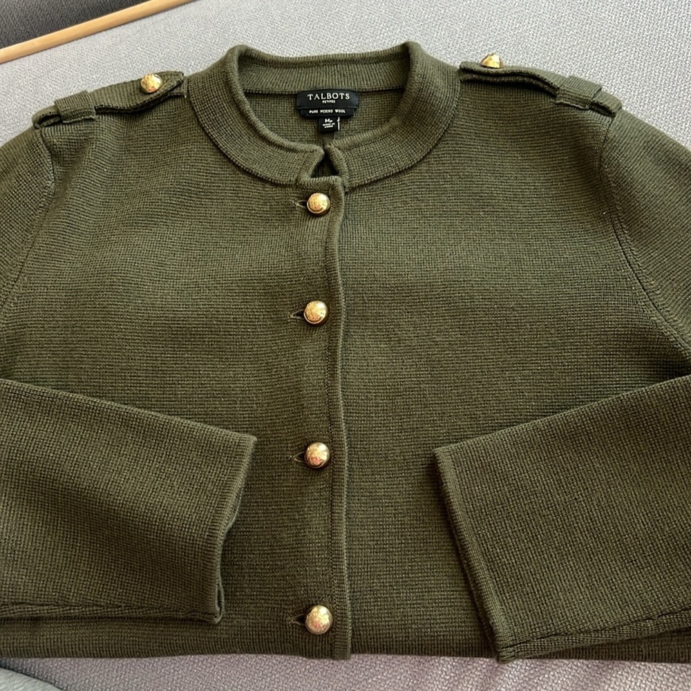 Talbots Military Style Pure Merino Wool
Cardigan Sweater - Picture 11 of 11